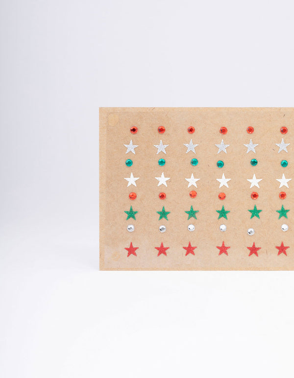 Christmas Star & Diamante Face Jewels