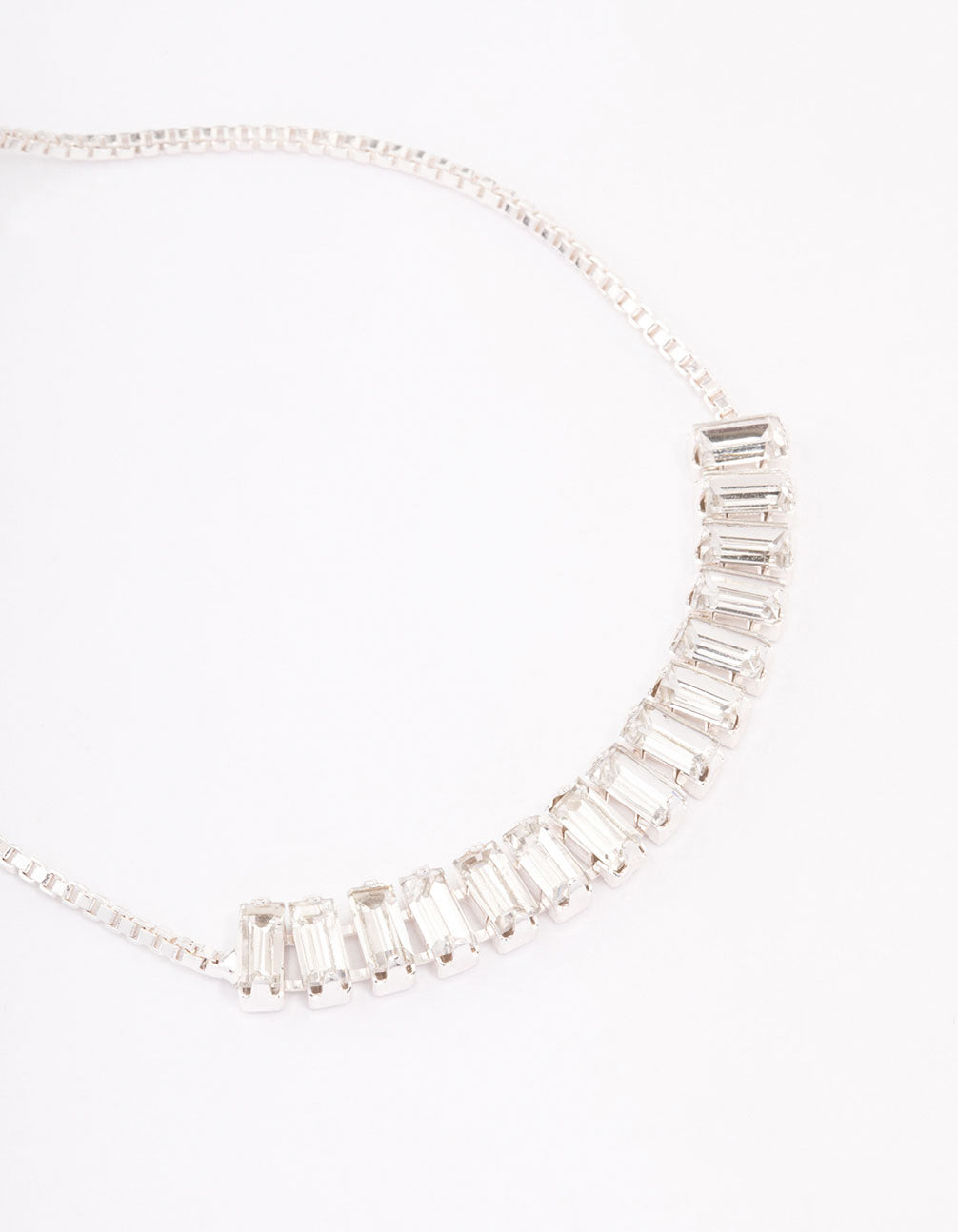 Silver Baguette Toggle Tennis Bracelet