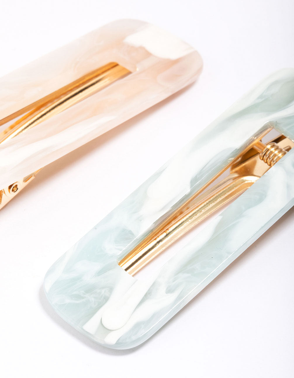 Acrylic Marble Hair Clip Pack