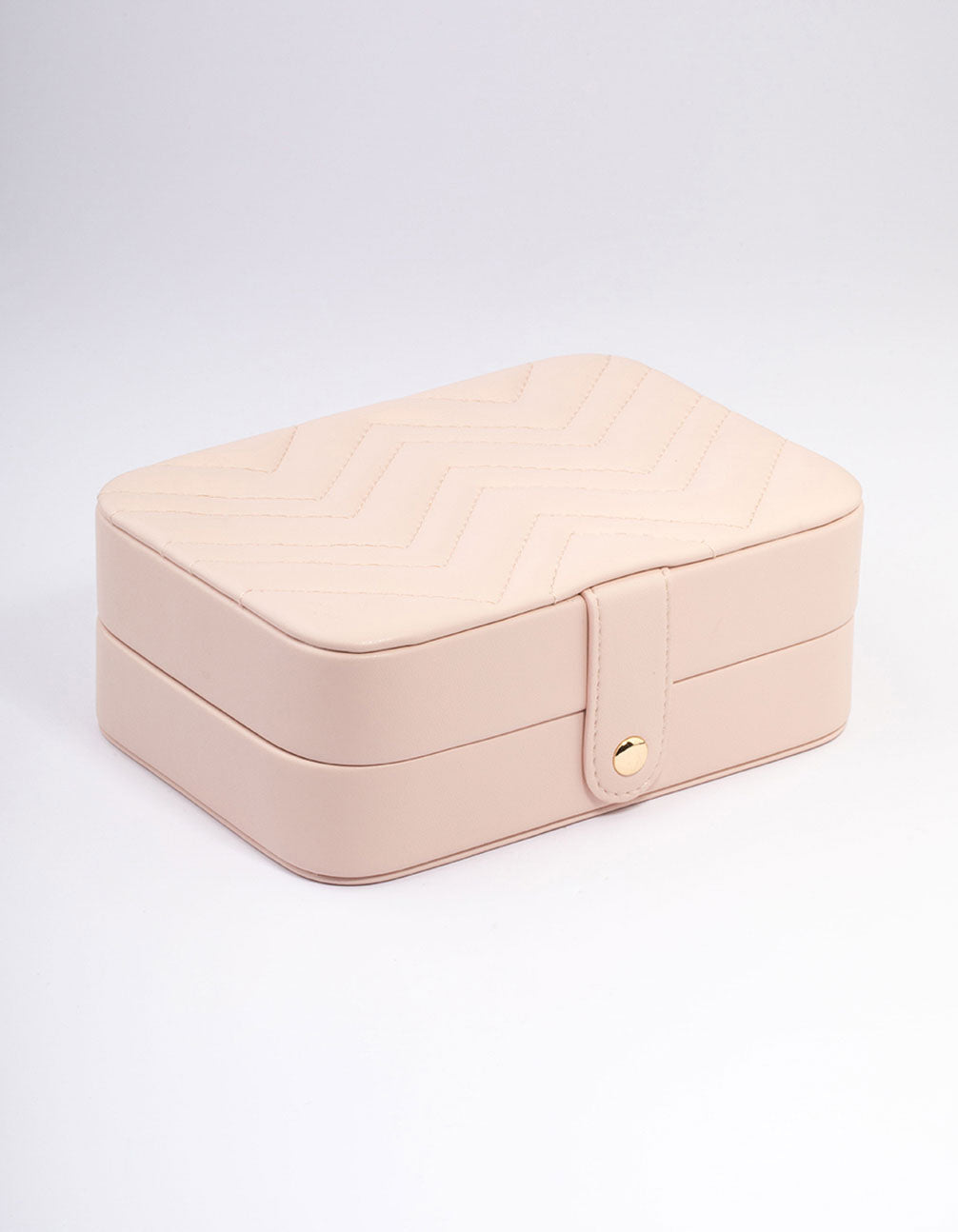Neutral Faux Leather Pattern Vanity Jewellery Box