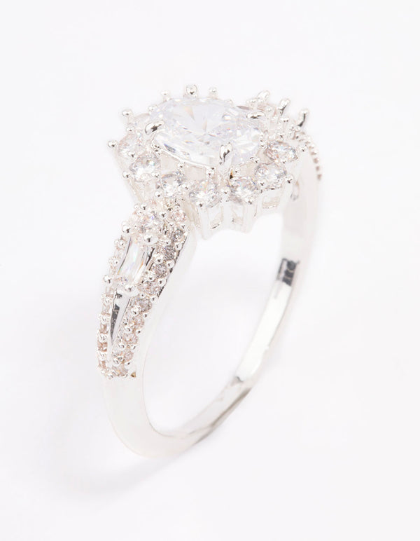 Silver Plated Opulent Statement Ring