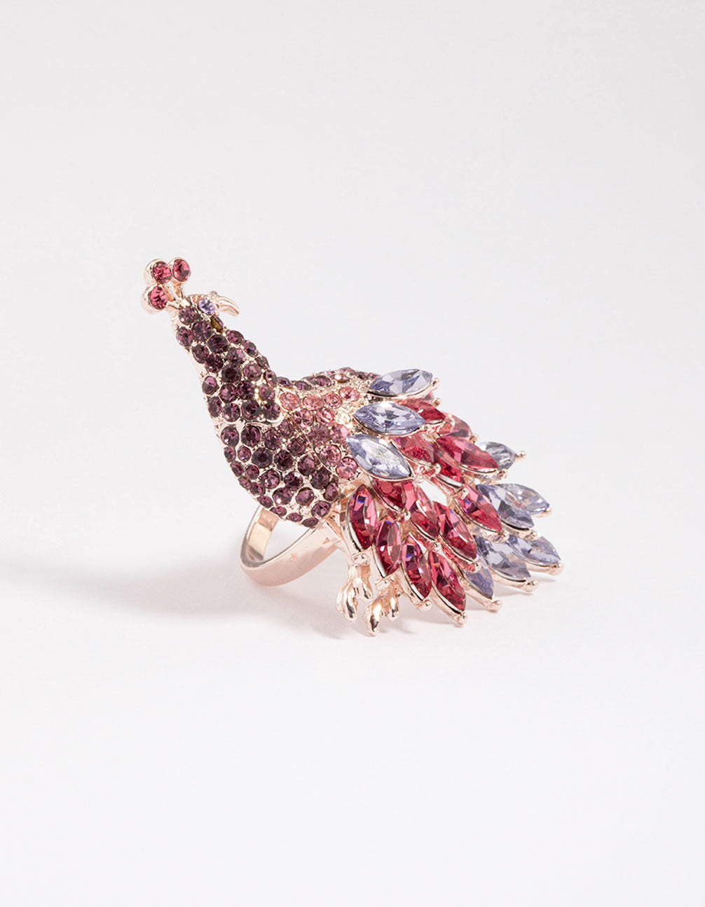 Rose Gold Sparkly Peacock Ring
