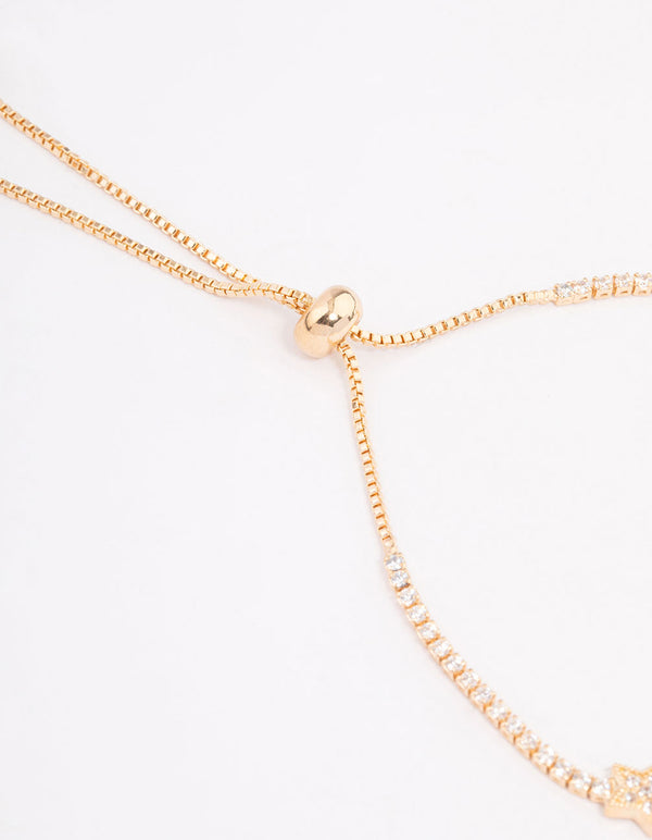 Gold Cubic Zirconia Multi Star Bracelet