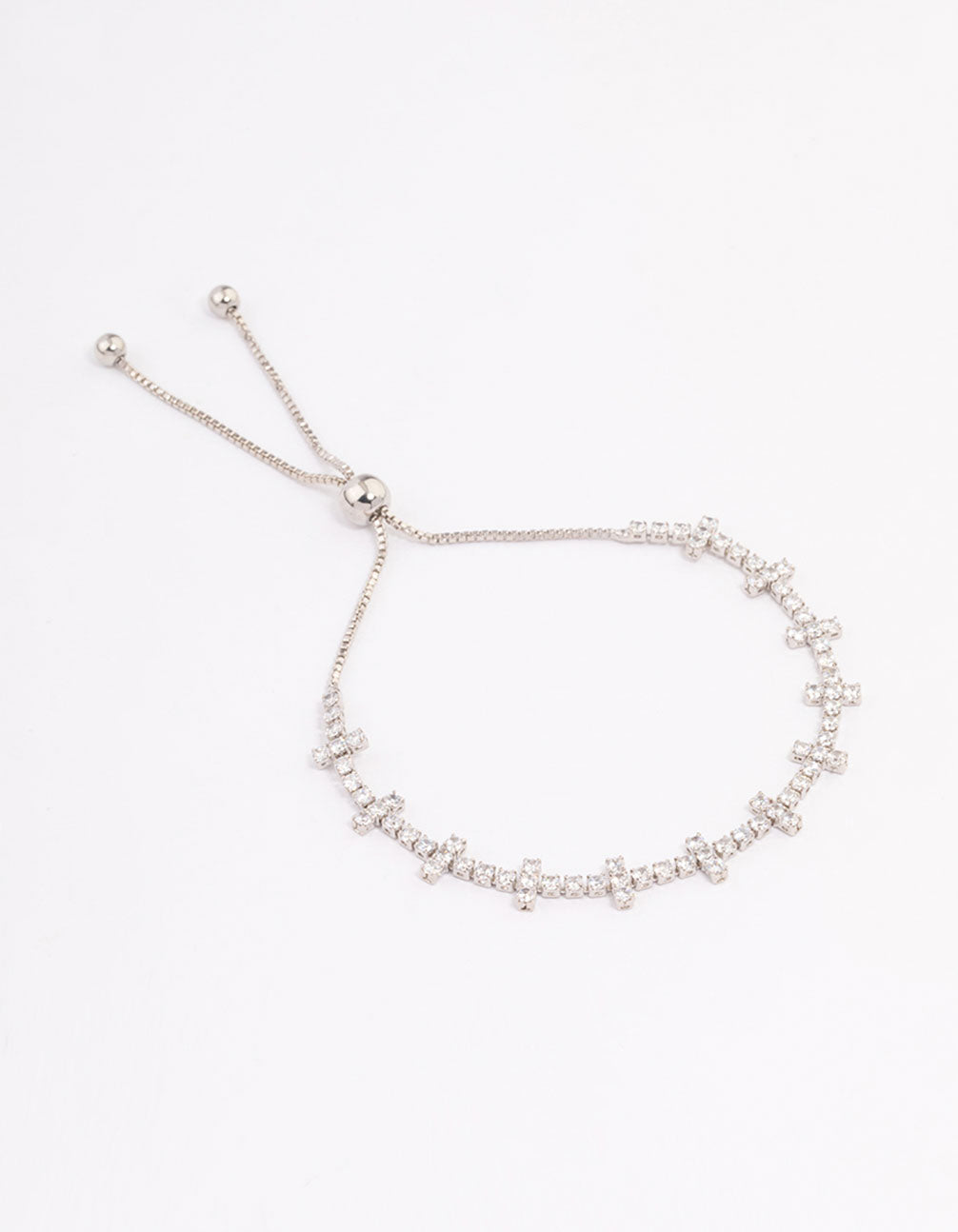 Silver Multi Square Cubic Zirconia Tennis Bracelet