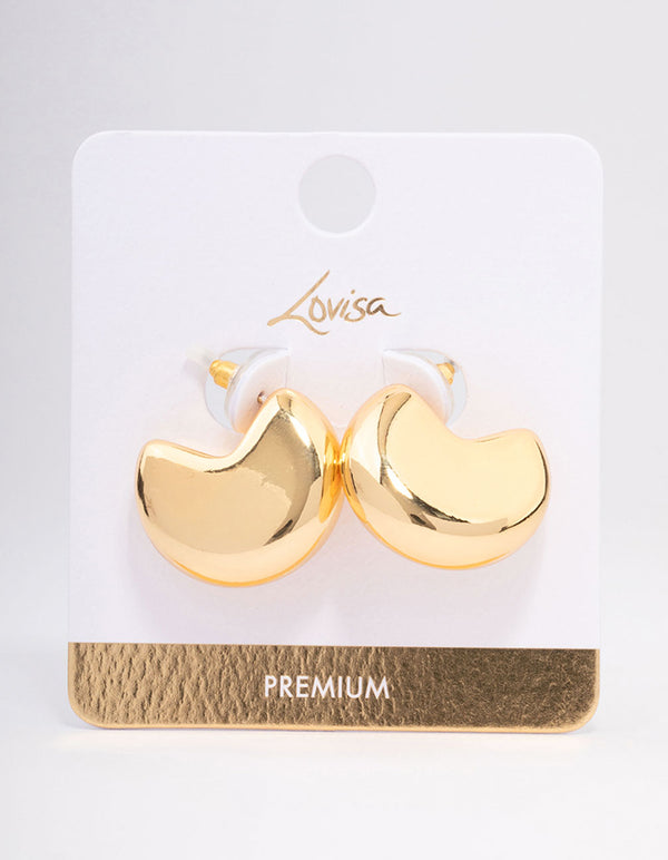 Gold Plated Chunky Disc Hoop Earrings