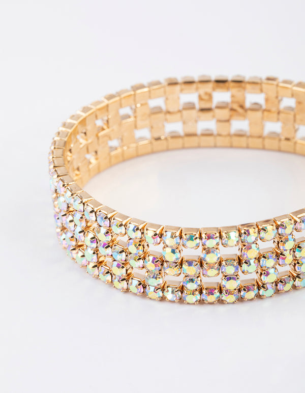 Gold Checkered Sparkle Bracelet