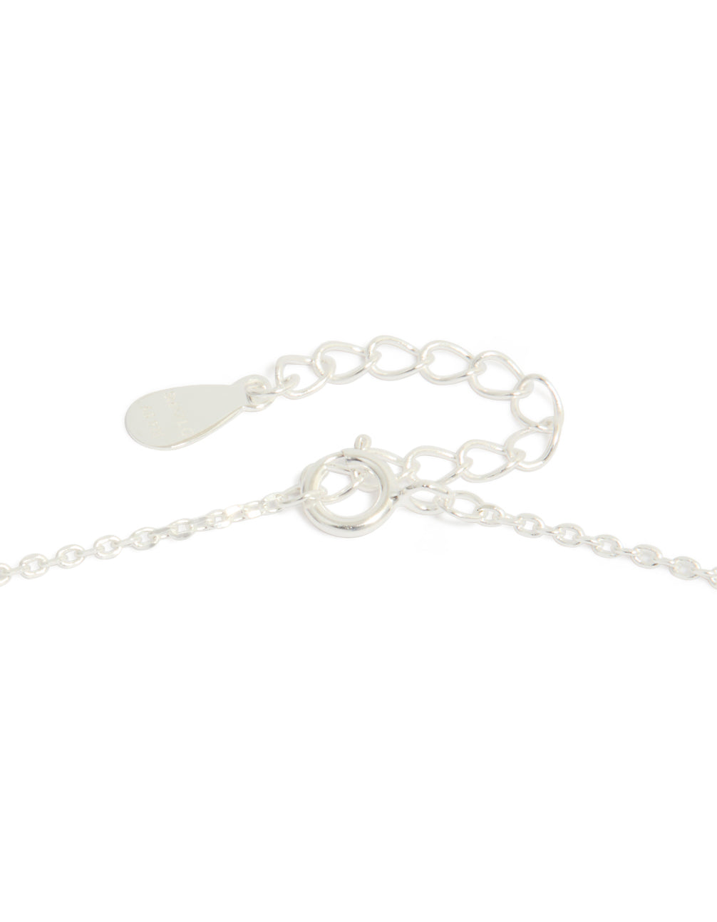 Sterling Silver Pave Link Hoop Pendant Necklace
