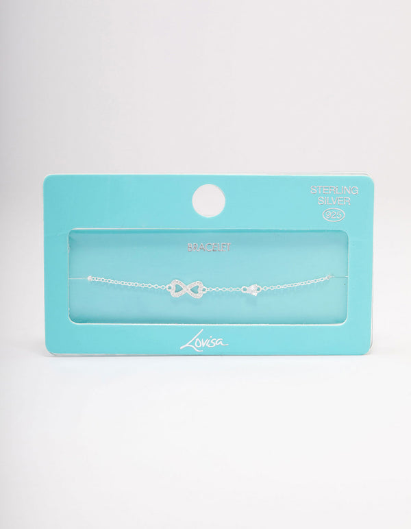 Sterling Silver Infinity Heart Bracelet