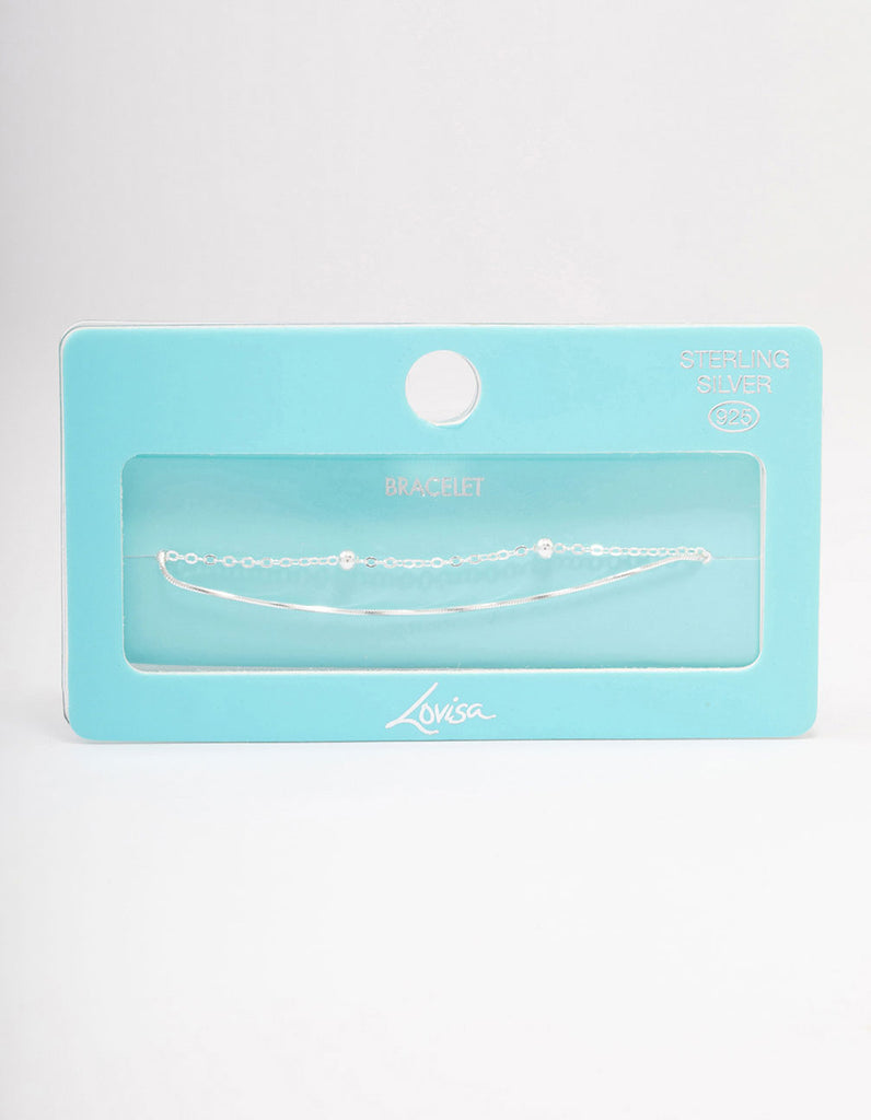 Sterling Silver Snake Chain Ball Bracelet Lovisa