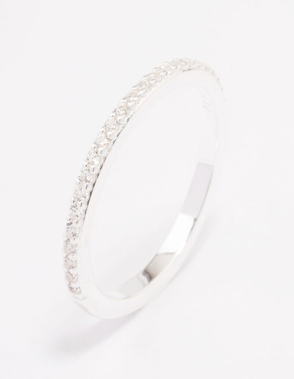 Sterling Silver Cubic Zirconia Pave Ring