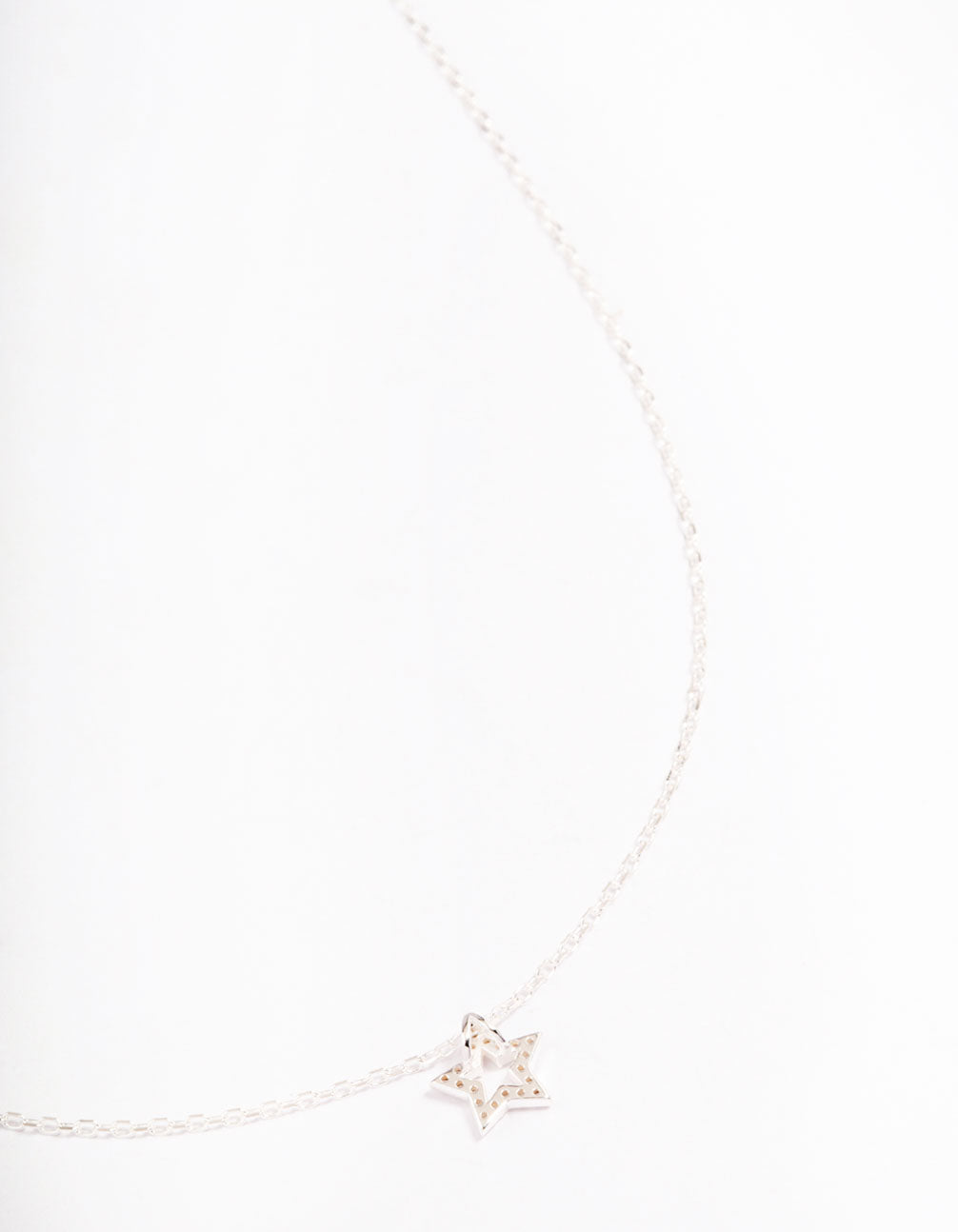 Sterling Silver Open Star Pendant Necklace