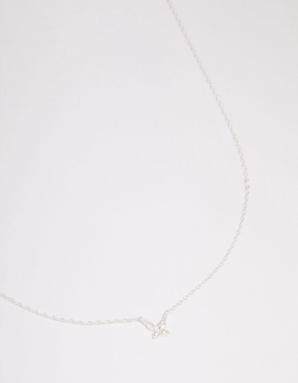 Sterling Silver Cubic Zirconia Butterfly Pendant Necklace