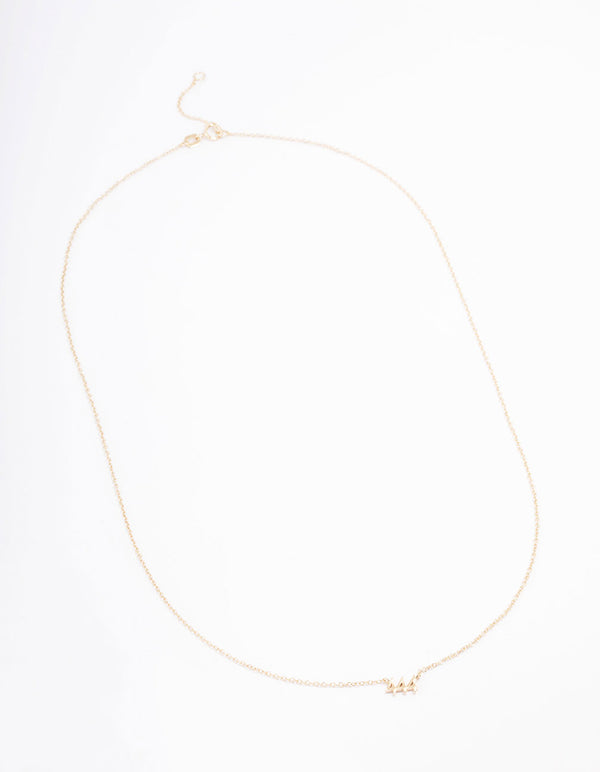 Gold Plated Sterling Silver 444 Angel Number Pendant Necklace