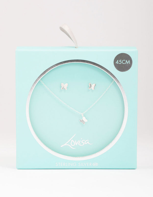 Sterling Silver Butterfly Jewellery Set