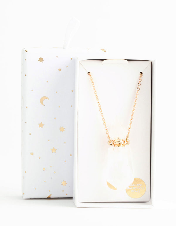 Gold Semi-Precious Bottle Short Necklace