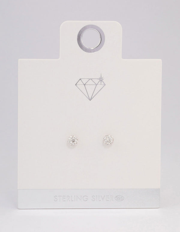 Sterling Silver Fireball Stud Earrings