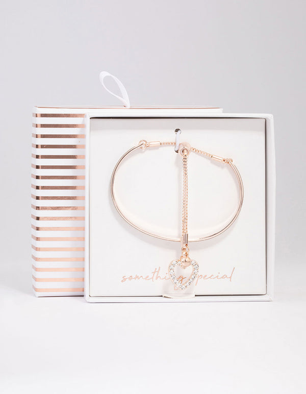 Rose Gold Glitter Toggle Bracelet