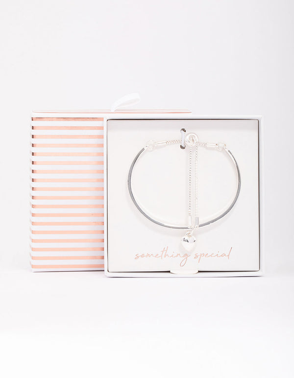 Silver Heart Toggle Bracelet