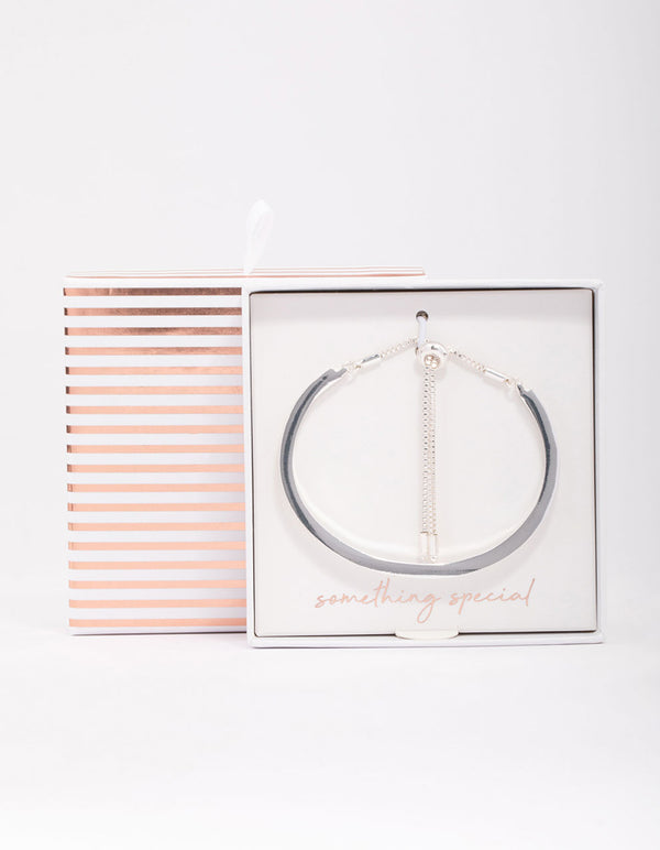 Silver Diamante Toggle Bracelet