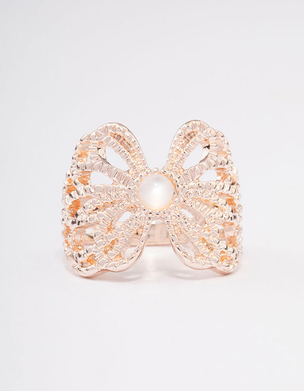 Rose Gold Butterfly Band Ring