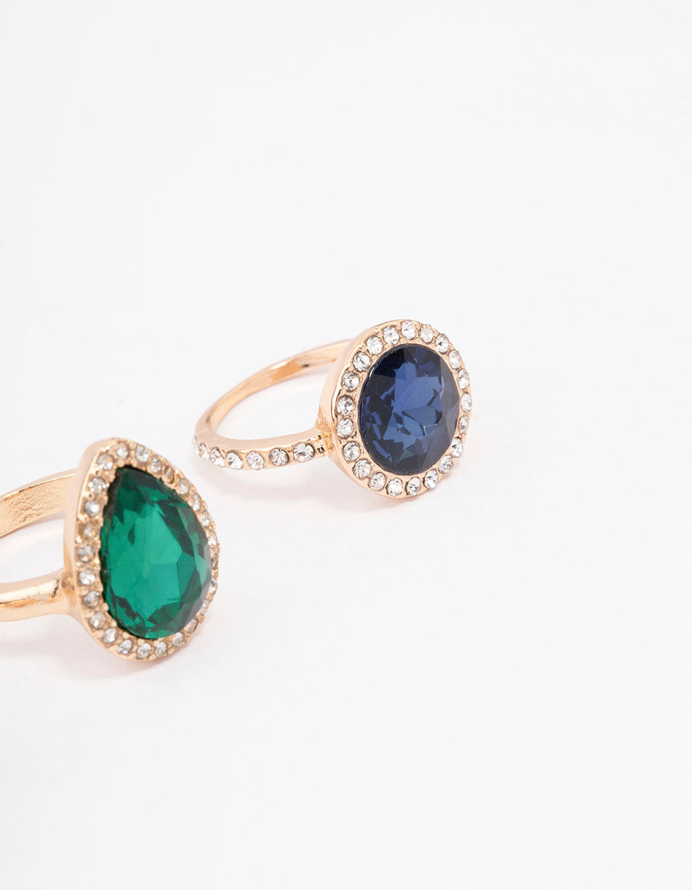 Gold Mixed Shape Halo Cocktail Ring