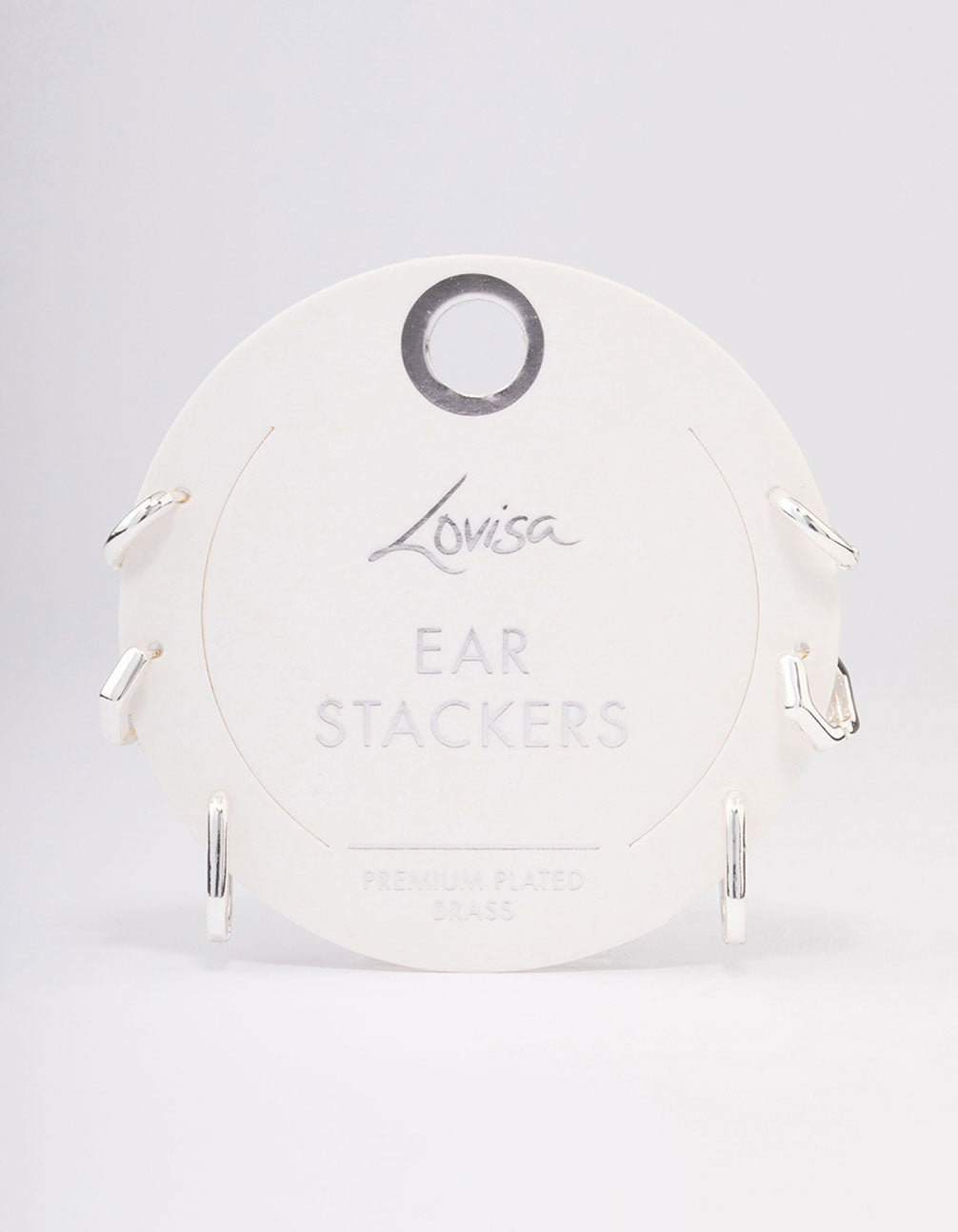 Silver Plated Brass Hexagon Hoop Earrings Pack