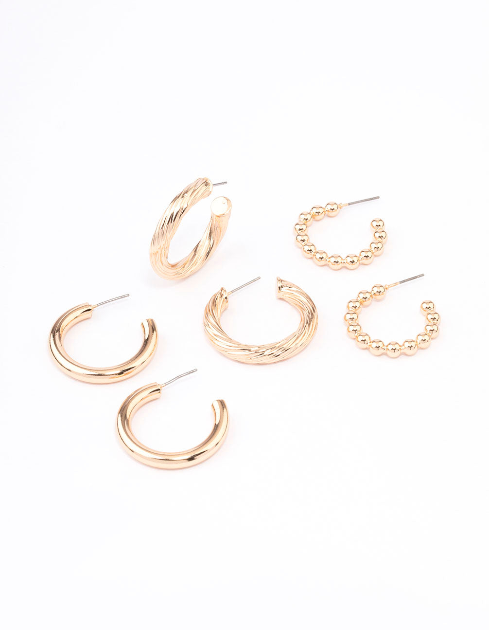 Gold Mixed Hoop Earrings Pack