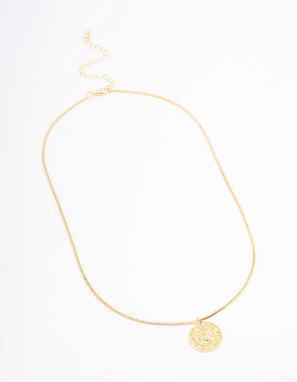 Gold Plated Capricorn Star Sign Pendant Necklace