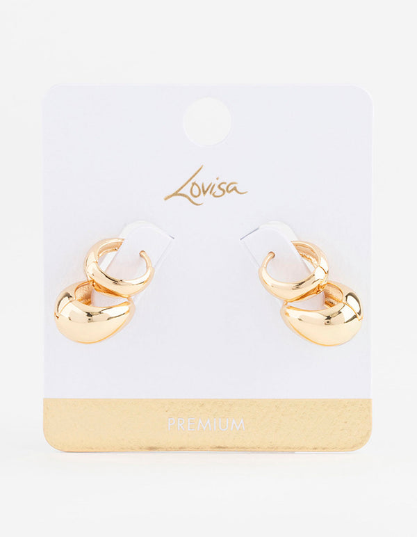 Gold Plated Bubble Huggie Earring Pack