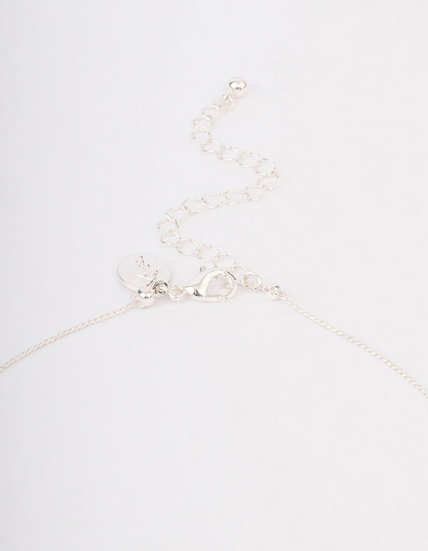 Silver Molten Ball Long Necklace