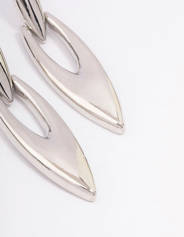 Silver Fine Pointed Drop Earrings