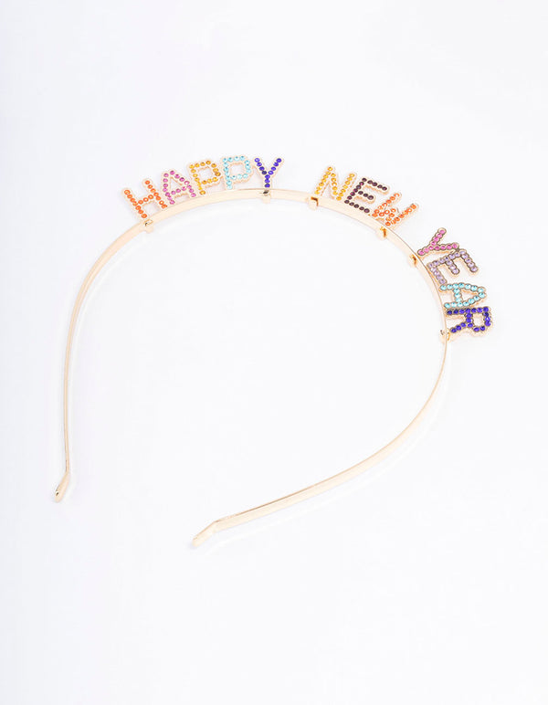 Gold Multi Happy New Year Headband
