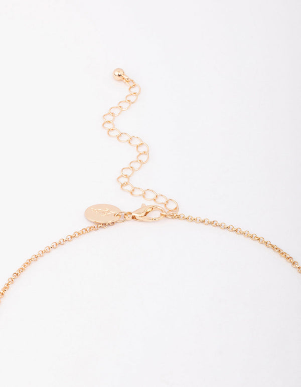 Gold Butterfly Drop Necklace