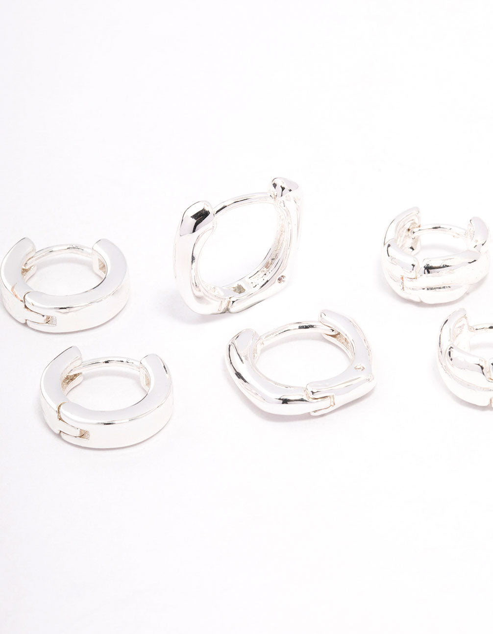 Silver Plated Brass Chunky Rope Huggie Earring 3-Pack