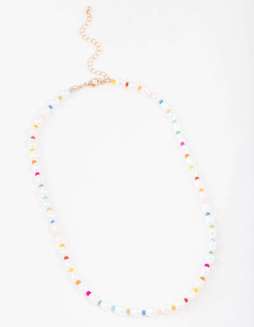 Colourful Beaded Pearl Short Necklace