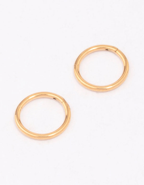 Gold Plated Titanium Fine Sleeper Earrings 6mm