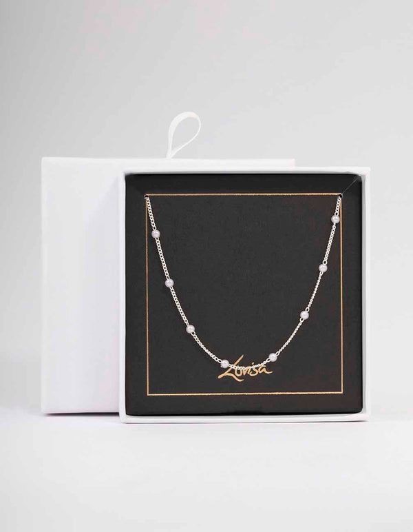 Silver Pearl Chain Necklace