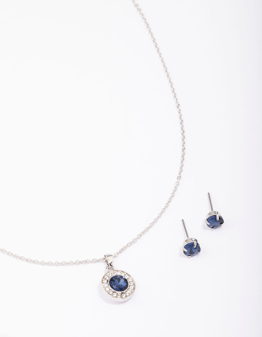 Silver Diamante Halo Jewellery Set