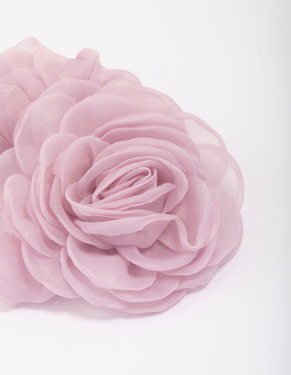 Purple Fabric Chiffon Flower Hair Scrunchie