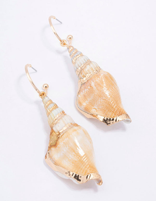 Genuine Shell Large Hoop Earrings