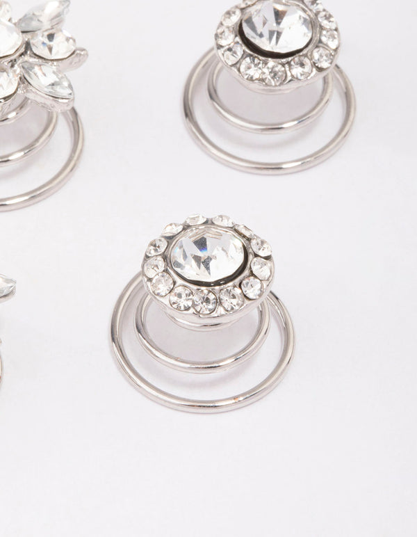 Silver Round Hair Spiral 6-Pack