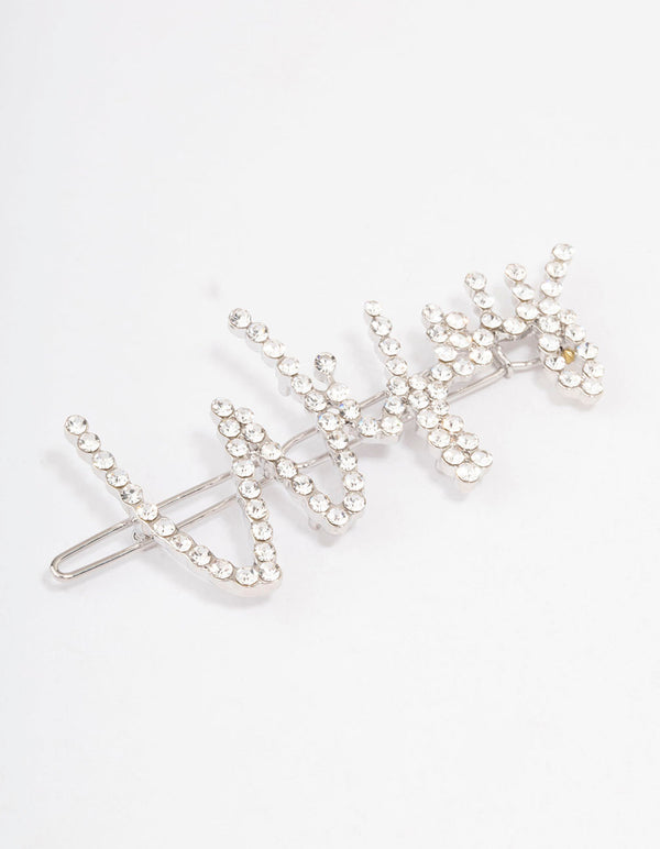Silver Diamante Wifey Hair Clip