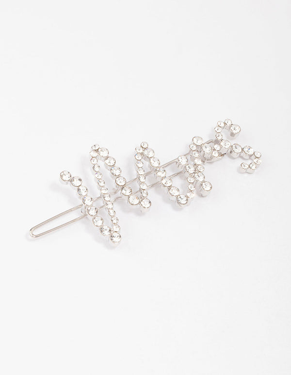 Silver Diamante Mrs Hair Clip