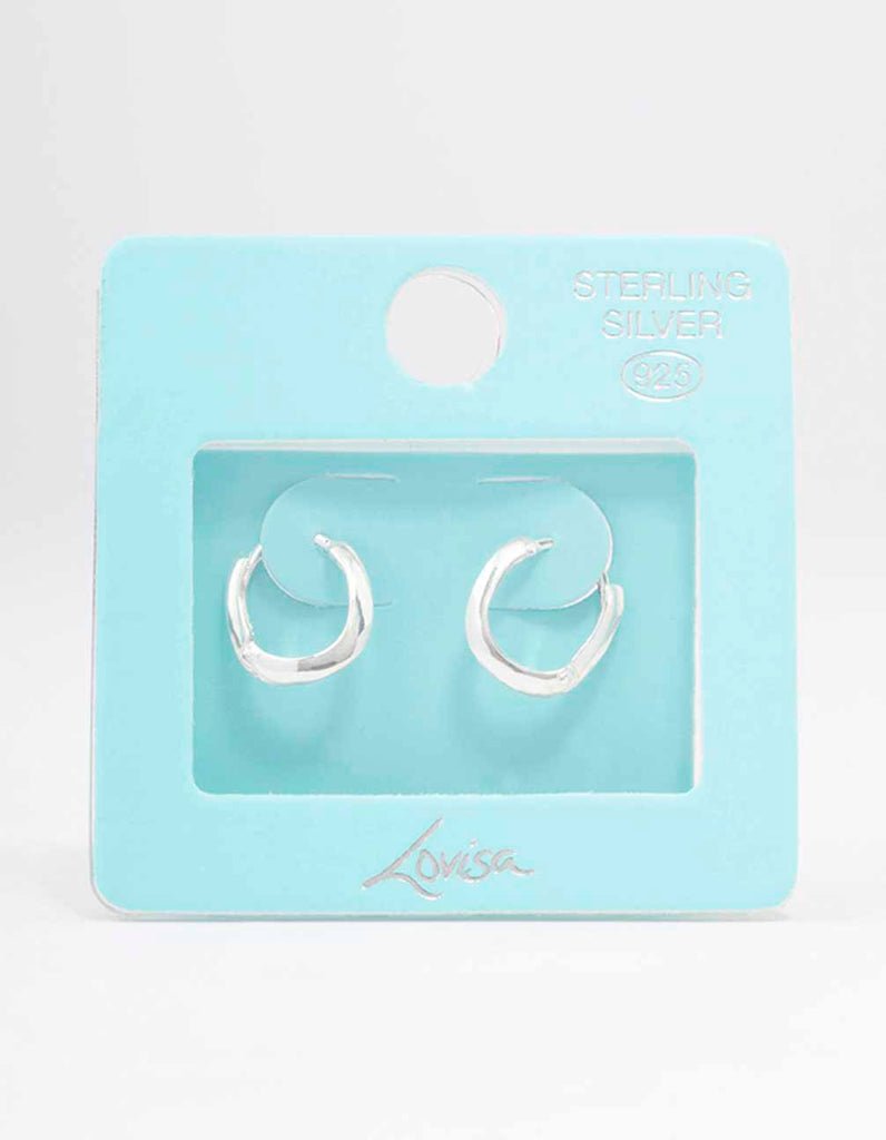 Sterling Silver Chubby Hoop Earrings Lovisa