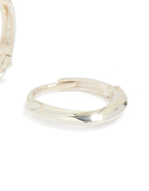 Sterling Silver Chubby Hoop Earrings