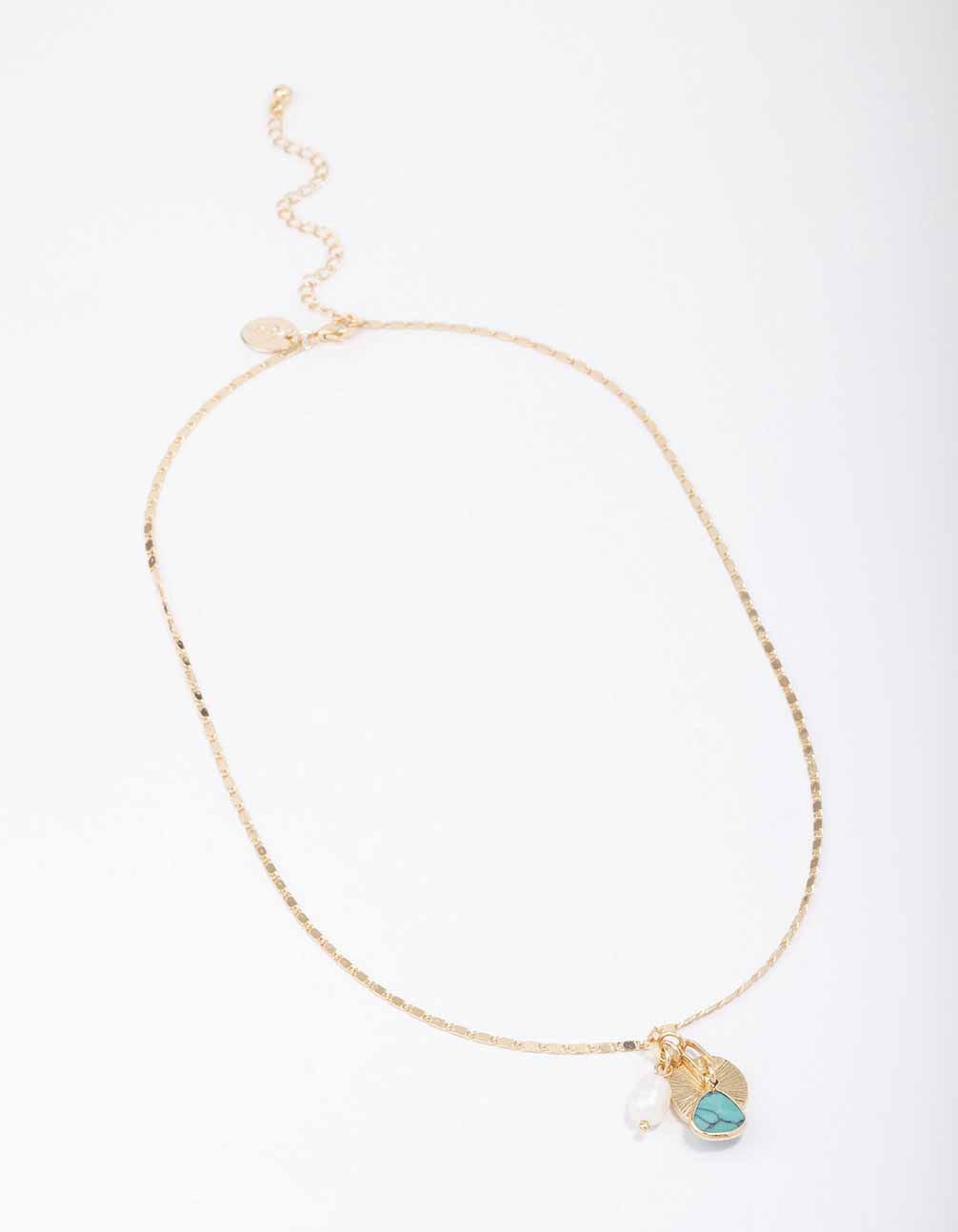 Gold Coin Freshwater Pearl Coin Necklace