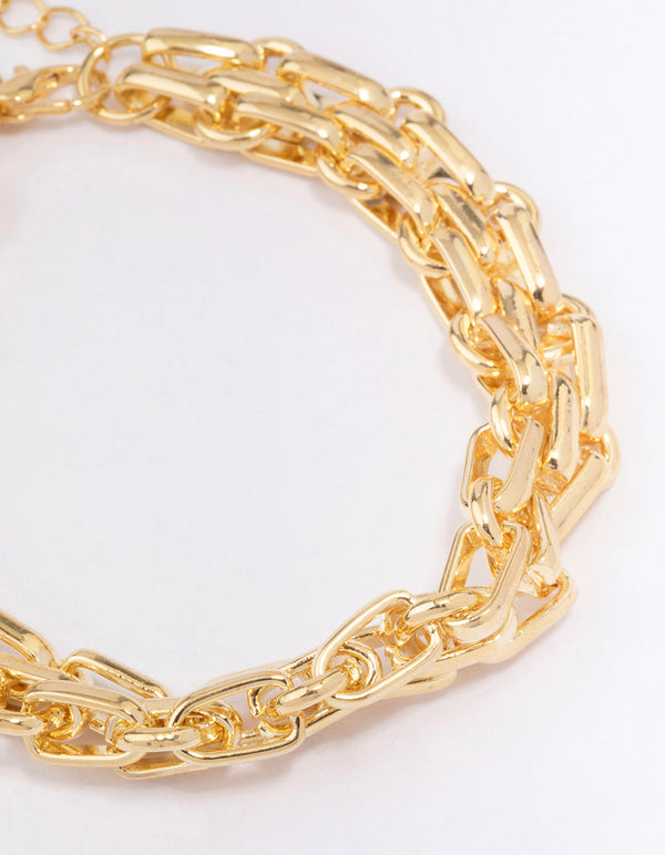 Gold Plated Chunky Weave Bracelet