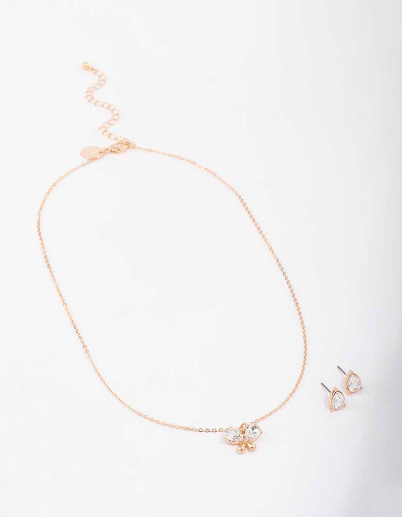 Gold Diamante Butterfly Jewellery Set Lovisa