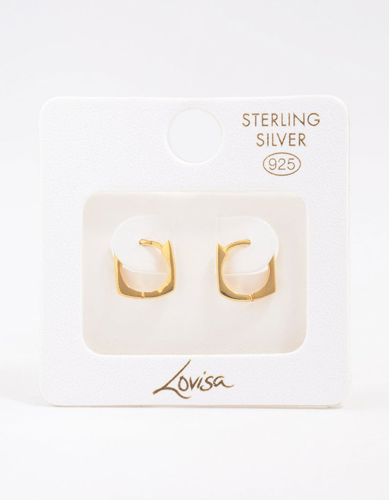 Liva Blue Quartz Hoop Earrings Gold