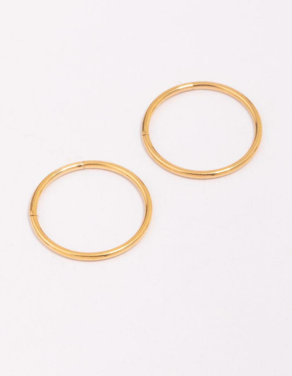 Gold Plated Surgical Steel Sleeper Hoop Earrings 16mm
